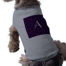 Damassé de pourpre de monogramme t-shirt pour animal domestique