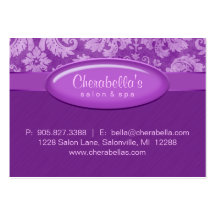 Damassé de pourpre de spa de certificat de chèque- modèle de carte de visite