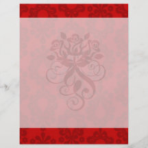 damassé de rouge de deux tons prospectus avec motif