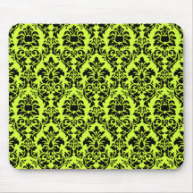 Damassé de vert et de noir de chaux tapis de souris