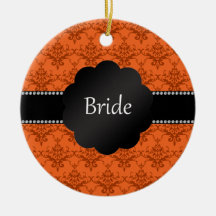 Damassé d'orange de cadeaux de jeune mariée ornements