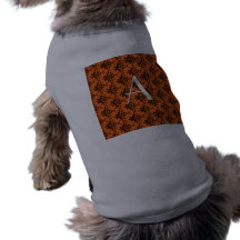 Damassé d'orange de monogramme manteaux pour animaux domestiques