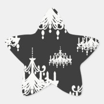 damassé élégante de blanc de noir de lustre autocollants