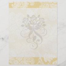 damassé élégante florale d'ecru crème tract customisé