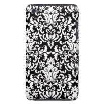 Damassé élégante noire et blanche coques iPod Case-Mate