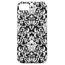 Damassé élégante noire et blanche coques iPhone 5 Case-Mate