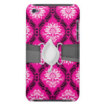 damassé fleurie blanche noire de roses indien coque Case-Mate iPod touch
