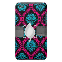 damassé fleurie de noir bleu de roses indien et d' coques iPod touch 