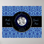 Damassé florentine vintage (bleue) (mariage) posters