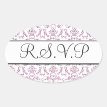 Damassé florentine vintage (rose) (mariage) adhésif