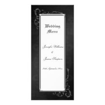 Damassé gothique fleurie de modèle de menu de mari cartes doubles