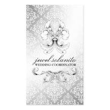 damassé Luxe de l'élégance 311-Silver Carte De Visite