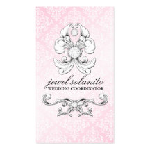 damassé Luxe du diamant 311-Pink Cartes De Visite Professionnelles