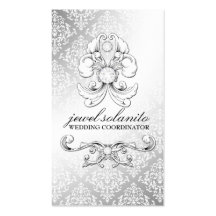 damassé Luxe du diamant 311-Silver Modèles De Cartes De Visite