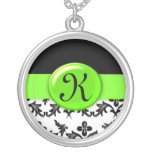 Damassé noire et blanche avec le vert de chaux déc bijouterie