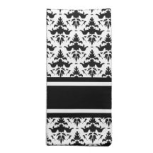 Damassé noire et blanche classique élégante serviette