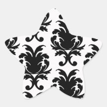 damassé noire et blanche élégante autocollants