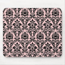 Damassé noire tapis de souris