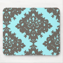 damassé pâle de diamant de gris bleu d'aqua tapis de souris