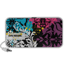 Damassé personnalisée par Aqua rose Doddle de prun Haut-parleur Mobile