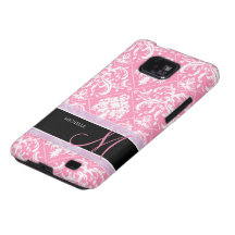 Damassé rose et blanche de joli Bubblegum avec le  Étui Samsung Galaxy S2