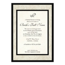 Damassé rouge crème noire de tulipe de n - douche  invitations personnalisées