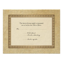 Damassé RSVP élégant formel floral de brocard d'or Faire-part Personnalisé