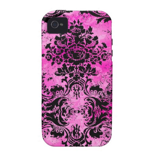 Damassé vintage de noir de roses indien de CHROMAT Coques iPhone 4/4S