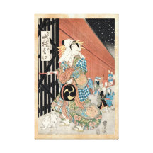 Dame classique vintage de geisha d'ukiyo-e japaese toiles tendues