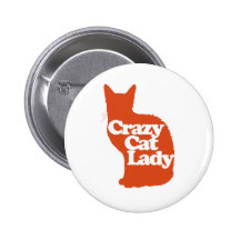 Dame folle de chat badge avec épingle