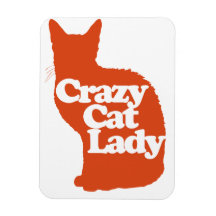 Dame folle de chat magnet souple