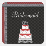 Damier de Topper de coeurs de gâteau de mariage Adhésif