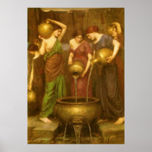 Danaides par le château d'eau de JW, art victorien Posters