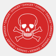 Danger - autocollant de signe de crâne