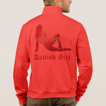 Danish Girl Silhouette Flag Tshirt