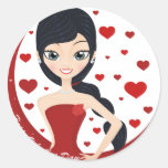 Dans l'amour autocollants ronds