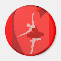 Dans l'amour avec le ballet magnets pour réfrigérateur