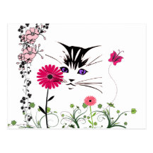Dans le jardin carte postale