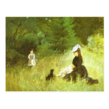 Dans l'herbe carte postale