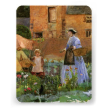 Dans un jardin dans Cookham par George John Pinwel Carton D'invitation