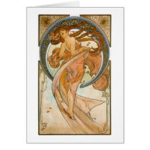 Danse (1898), beaux-arts Nouveau d'Alphonse Mucha Cartes De Vœux