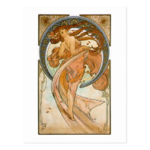 Danse (1898), beaux-arts Nouveau d'Alphonse Mucha Cartes Postales