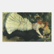 Danse chez Bougival par Renoir, impressionisme vin Stickers Rectangulaires