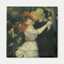 Danse chez Bougival par Renoir, impressionisme vin Aimants Pour Réfrigérateur