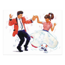 Danse classique de swing de rock carte postale