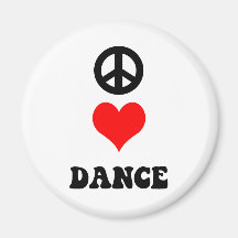 Danse d'amour de paix aimant pour réfrigérateur