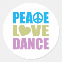 Danse d'amour de paix autocollant rond
