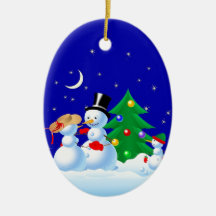 Danse de bonhommes de neige décoration pour sapin de noël