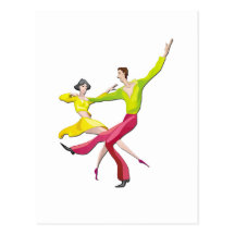 Danse de couples carte postale