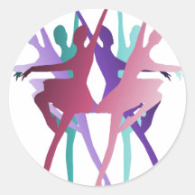 Danse de danse de danse autocollant rond